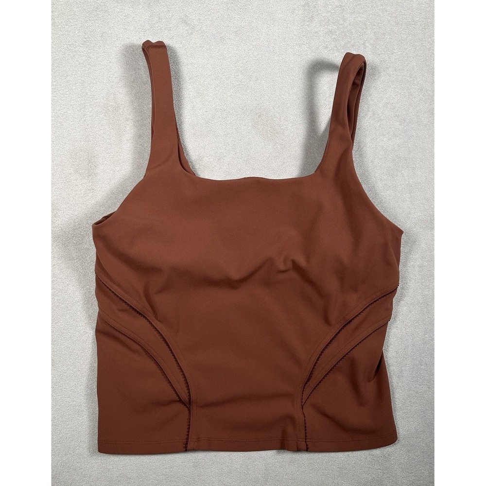 Lululemon Nulu and Mesh-Back Shelf-Bra Yoga Tank Top Ancient Copper Size 8
